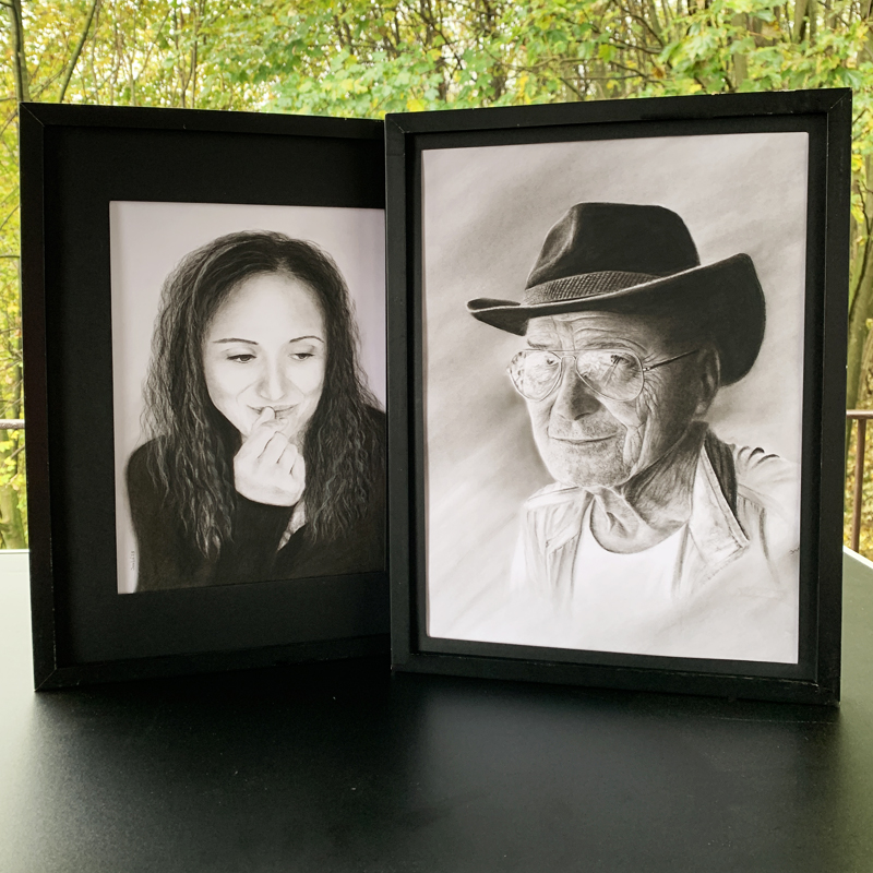 Esempio di formati 30x40 cm e A4 con passepartout