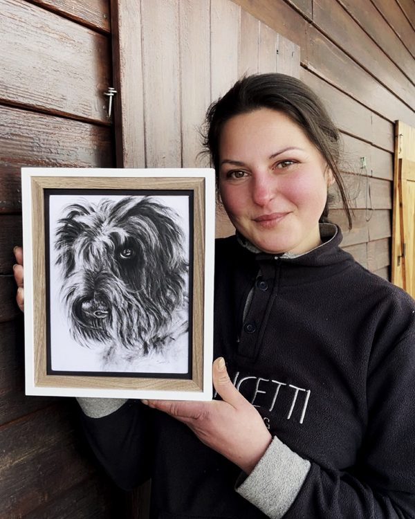 Ritratto animale a carboncino